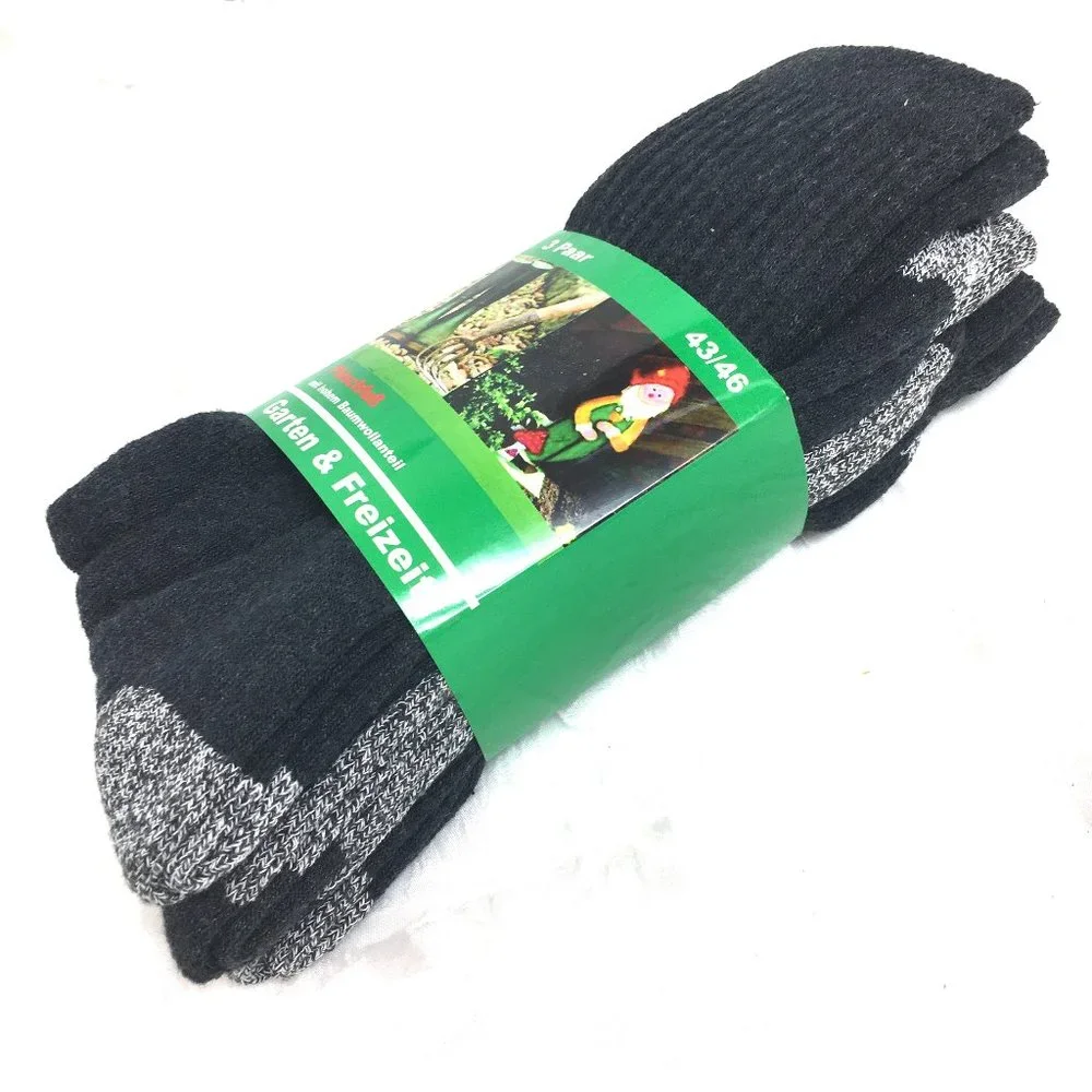 Pkg of 3 Plush cotton Poly elastane German Socks Garten & Freizeit NWT NOS